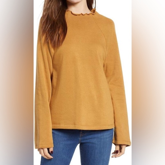 BP ruffled neck  sweater top size small - Picture 1 of 4